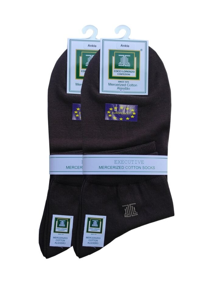 Ankle Dark Brown Socks Design no M01 (3pairs)