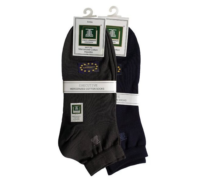 Ankle Grey & Navy Blue Socks Design no M01 (2pairs)