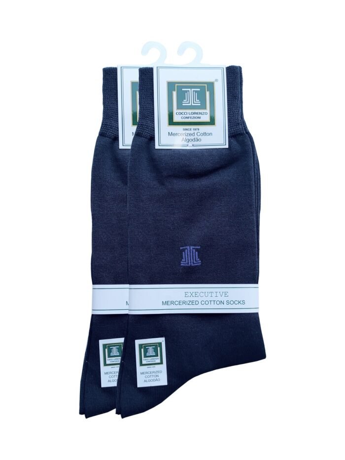 Socks - Navy Blue Socks Design M01 (2pairs)