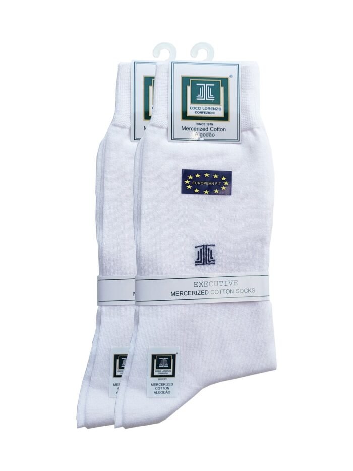 White Socks Design M01 (2pairs)