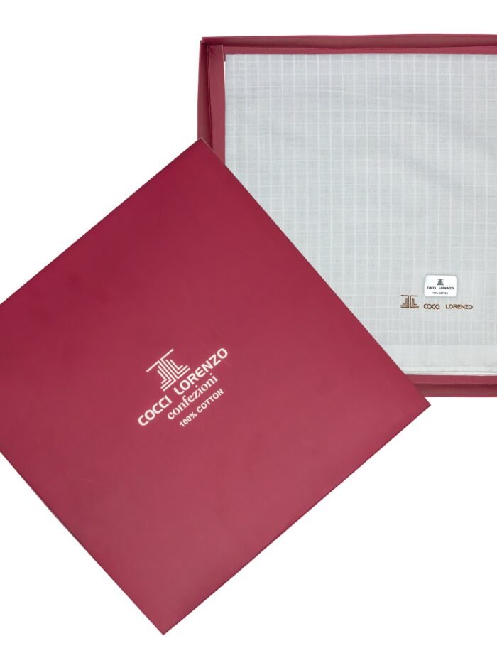 Full White Handkerchief Design No. 683 Squared (12 pcs Pack)