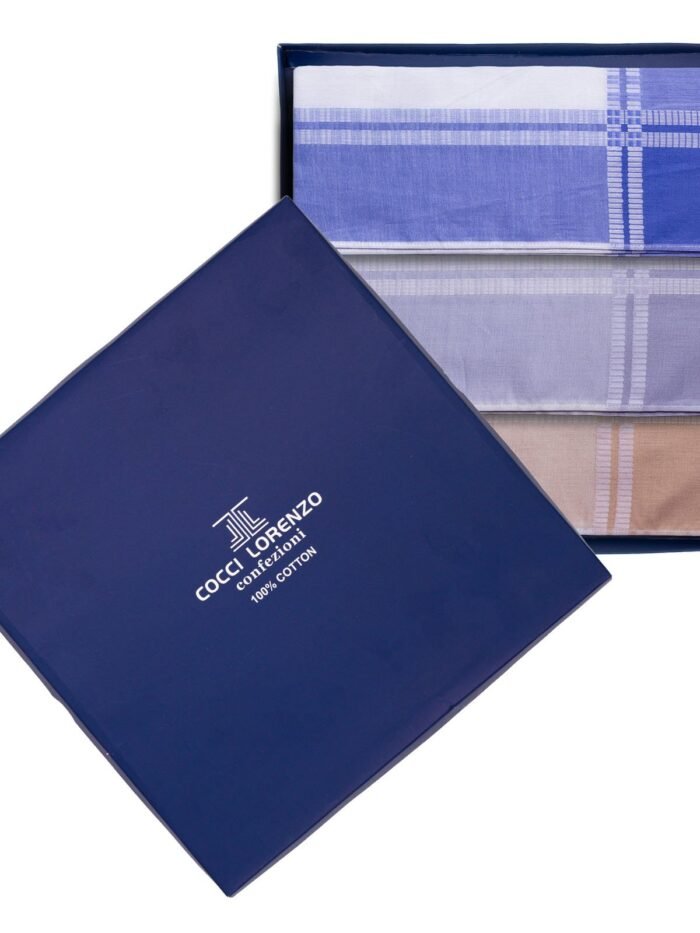 Hanky - White With Mixed Colour Borders Handkerchief Design no. 527 For Men (6pcs Pack)