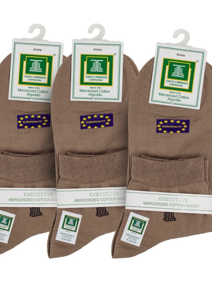 Ankle Khaki Socks Design M01 (3pairs)