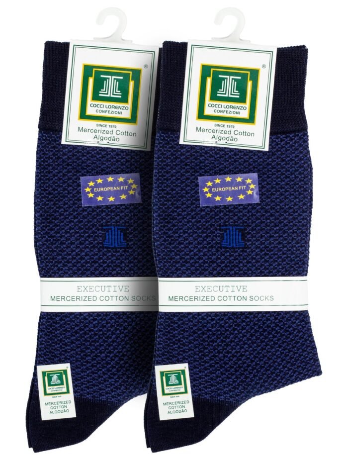 Socks - Navy Blue Socks Design M11 (2pairs)