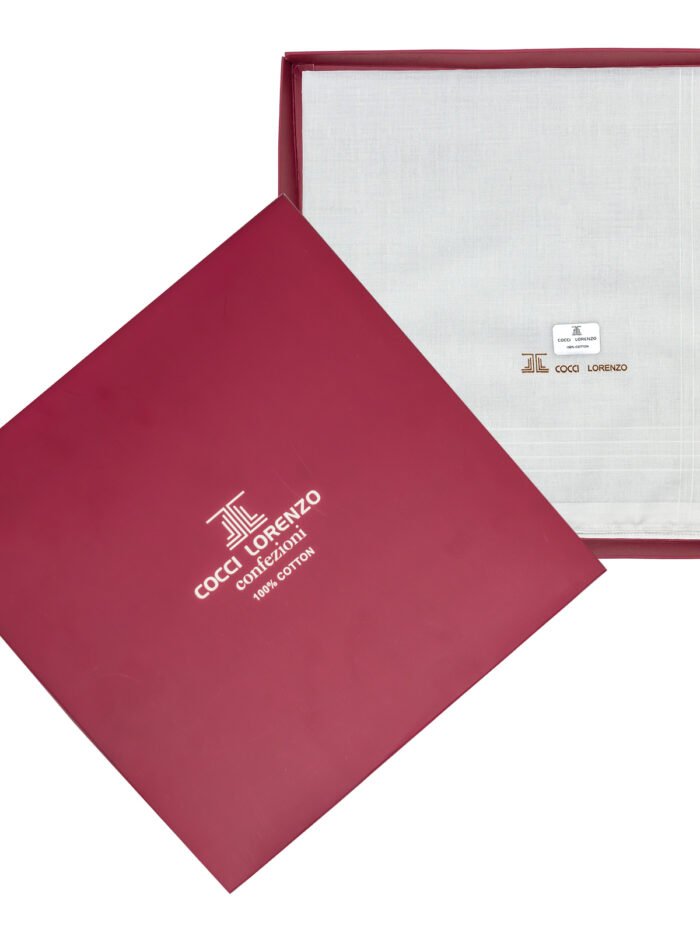 Hanky - Full White Handkerchief Dotted Design No. 037 (12 pcs Pack)