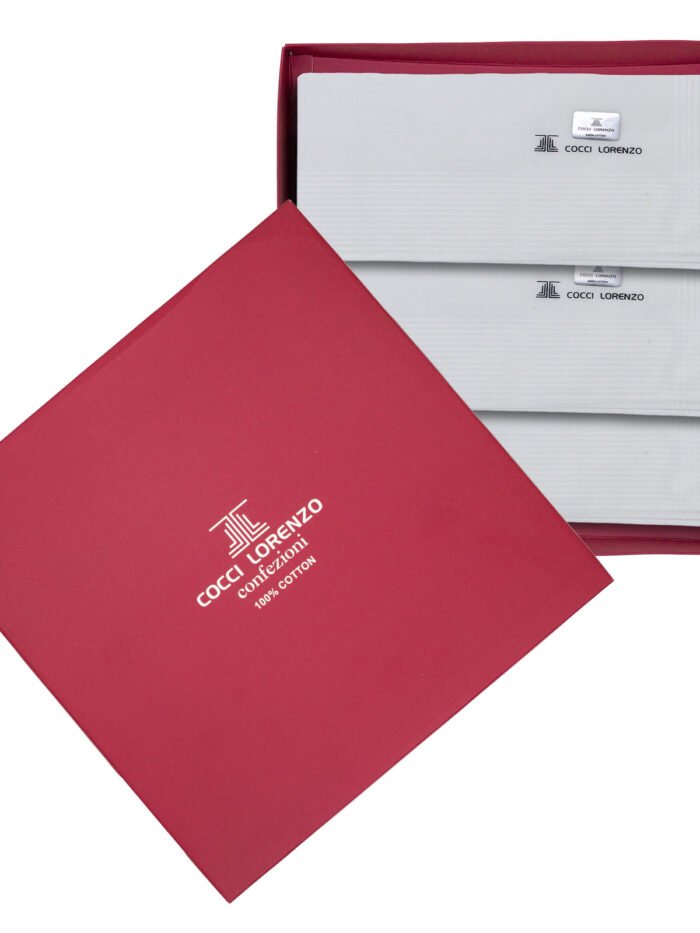Hanky - Full White Handkerchief with Border Design No. 111 (12 pcs Pack)